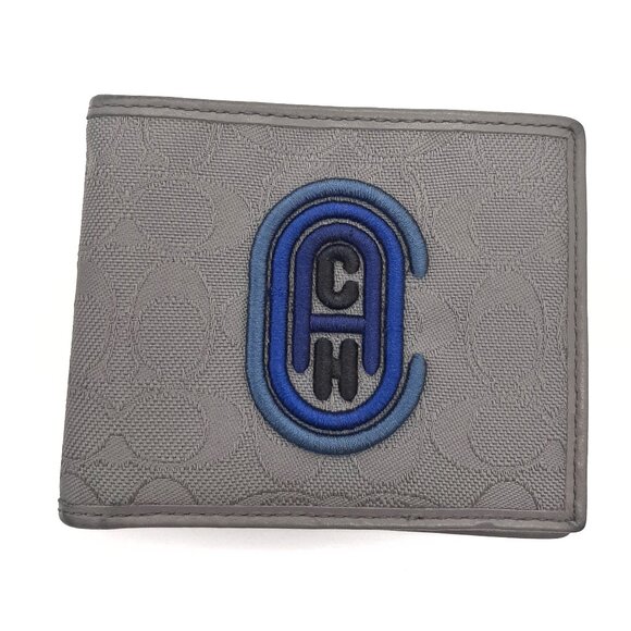 Coach Gray Men's Jacquard Graphic Bifold Wallet